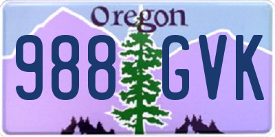 OR license plate 988GVK