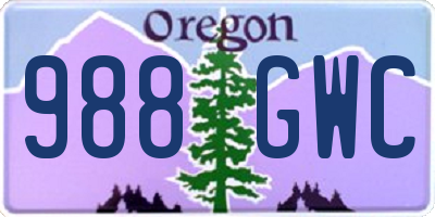 OR license plate 988GWC