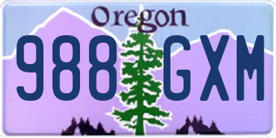 OR license plate 988GXM