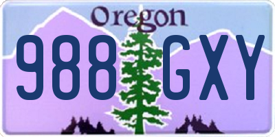 OR license plate 988GXY