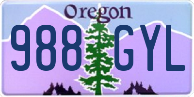 OR license plate 988GYL