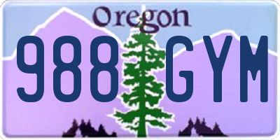 OR license plate 988GYM