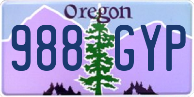 OR license plate 988GYP