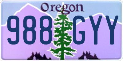 OR license plate 988GYY
