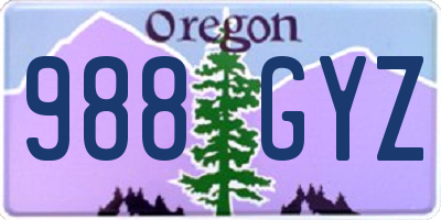 OR license plate 988GYZ