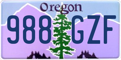 OR license plate 988GZF