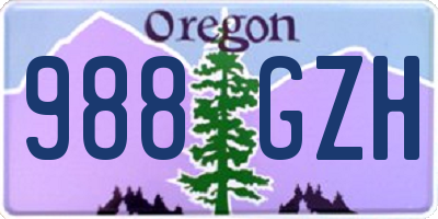 OR license plate 988GZH