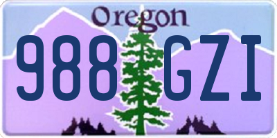 OR license plate 988GZI