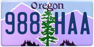 OR license plate 988HAA