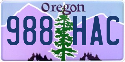 OR license plate 988HAC