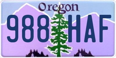 OR license plate 988HAF