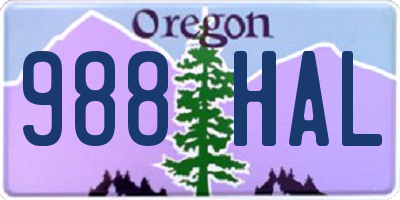 OR license plate 988HAL