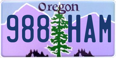 OR license plate 988HAM