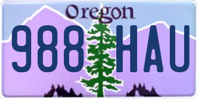 OR license plate 988HAU