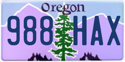 OR license plate 988HAX