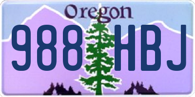OR license plate 988HBJ