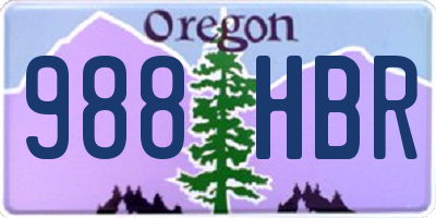 OR license plate 988HBR