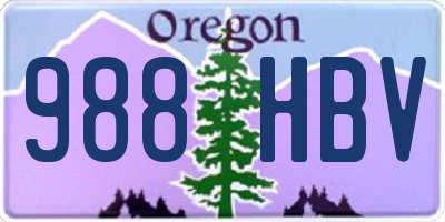 OR license plate 988HBV