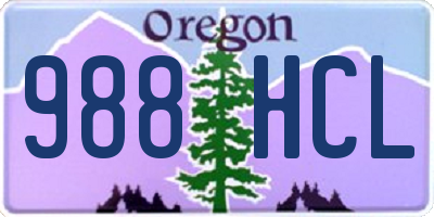 OR license plate 988HCL