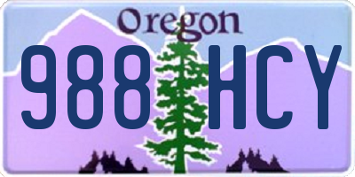 OR license plate 988HCY