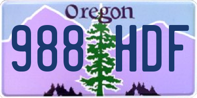 OR license plate 988HDF