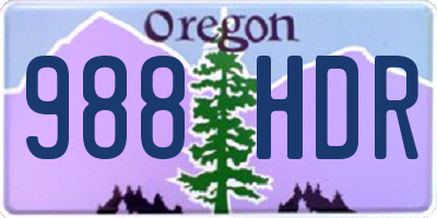 OR license plate 988HDR