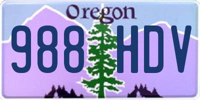 OR license plate 988HDV