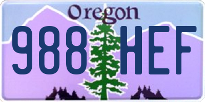 OR license plate 988HEF