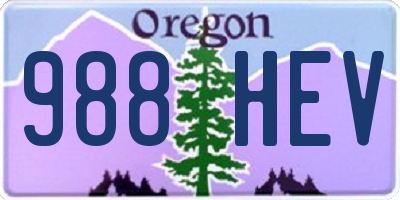 OR license plate 988HEV