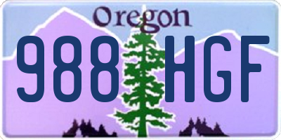 OR license plate 988HGF