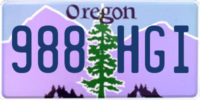 OR license plate 988HGI