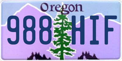 OR license plate 988HIF