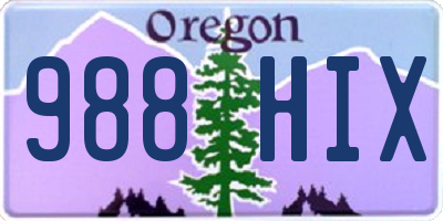 OR license plate 988HIX