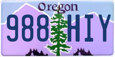 OR license plate 988HIY