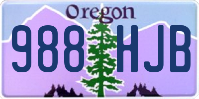 OR license plate 988HJB
