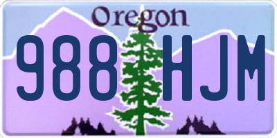 OR license plate 988HJM