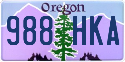 OR license plate 988HKA