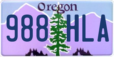 OR license plate 988HLA