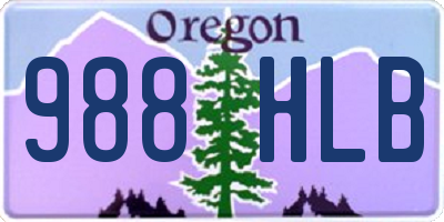 OR license plate 988HLB