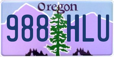 OR license plate 988HLU