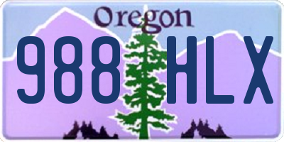 OR license plate 988HLX