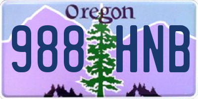 OR license plate 988HNB