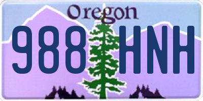 OR license plate 988HNH