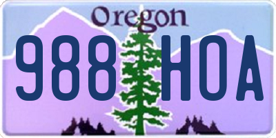 OR license plate 988HOA