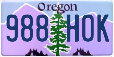 OR license plate 988HOK