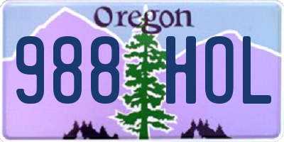 OR license plate 988HOL