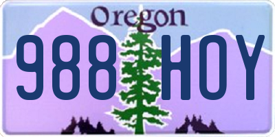 OR license plate 988HOY