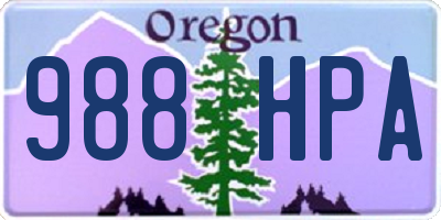 OR license plate 988HPA