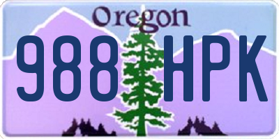 OR license plate 988HPK