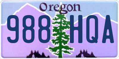 OR license plate 988HQA